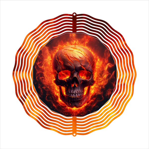 Fiery Skull - Wind Spinner - Sublimation Transfers