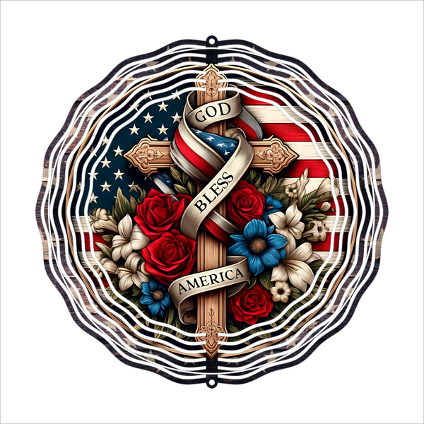 God Bless America - Wind Spinner - Sublimation Transfers