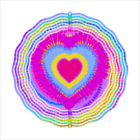 Tie Dye Heart - Wind Spinner - Sublimation Transfers