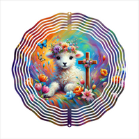 Lamb By Cross - Wind Spinner - Sublimation Transfers