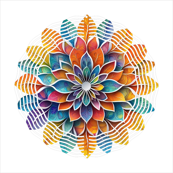 Flower Mandela - Wind Spinner - Sublimation Transfers