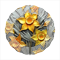 3D Metal Effect Daffodils - Wind Spinner - Sublimation Transfers