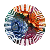 3D Metal Effect Flowers - Wind Spinner - Sublimation Transfers