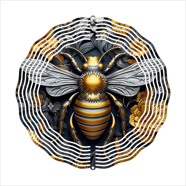 3D Metal Effect Honeybee - Wind Spinner - Sublimation Transfers