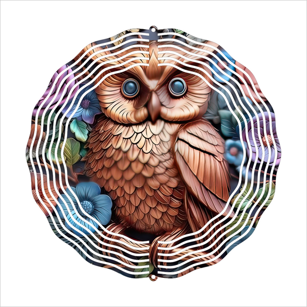 3D Metal Effect Owl - Wind Spinner - Sublimation Transfers