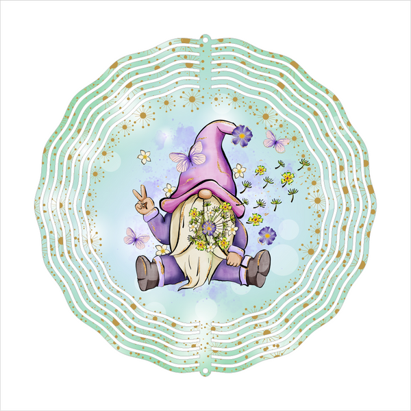 Peace Gnome - Wind Spinner - Sublimation Transfers