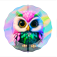 Colorful Owl - Wind Spinner - Sublimation Transfers