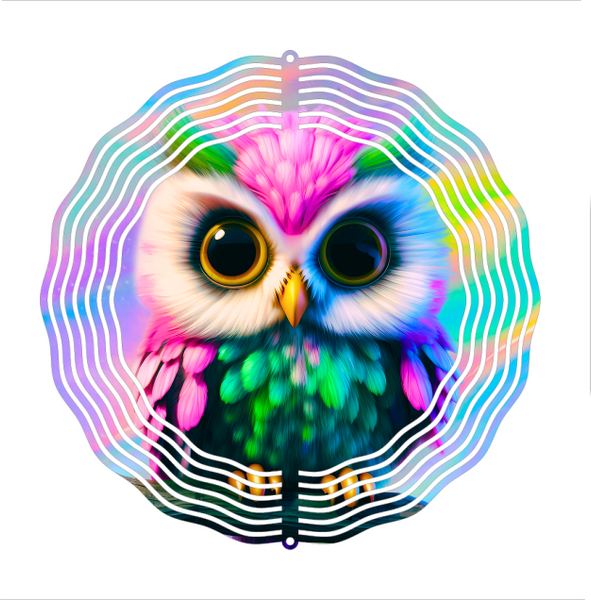 Colorful Owl - Wind Spinner - Sublimation Transfers