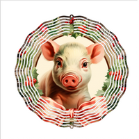 Christmas Country Pig - Wind Spinner - Sublimation Transfers