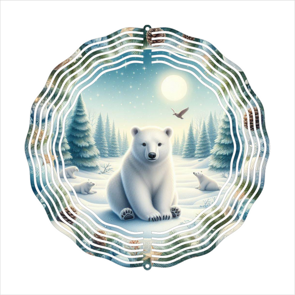 Polar Bears - Wind Spinner - Sublimation Transfers