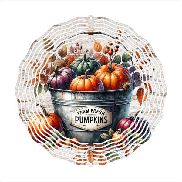 Pumpkins In Bucket- Wind Spinner - Sublimation Transfers