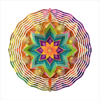 Rainbow Color Mandela - Wind Spinner - Sublimation Transfers