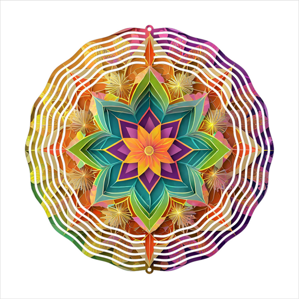 Rainbow Color Mandela - Wind Spinner - Sublimation Transfers