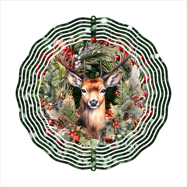 Christmas Deer - Wind Spinner - Sublimation Transfers