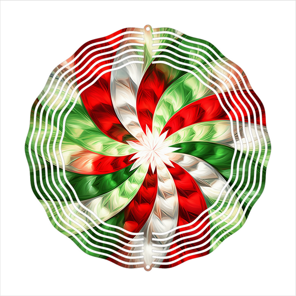 Christmas Colors Spiral - Wind Spinner - Sublimation Transfers