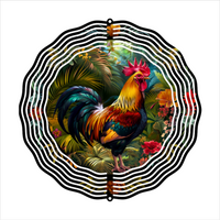 Country Rooster - Wind Spinner - Sublimation Transfers