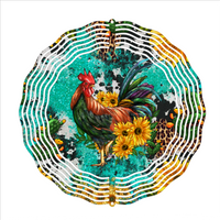 Country Rooster - Wind Spinner - Sublimation Transfers