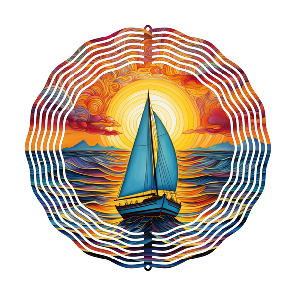 Sailboat - Wind Spinner - Sublimation Transfers