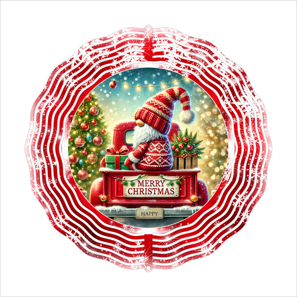 Santa in Vintage Truck - Wind Spinner - Sublimation Transfers