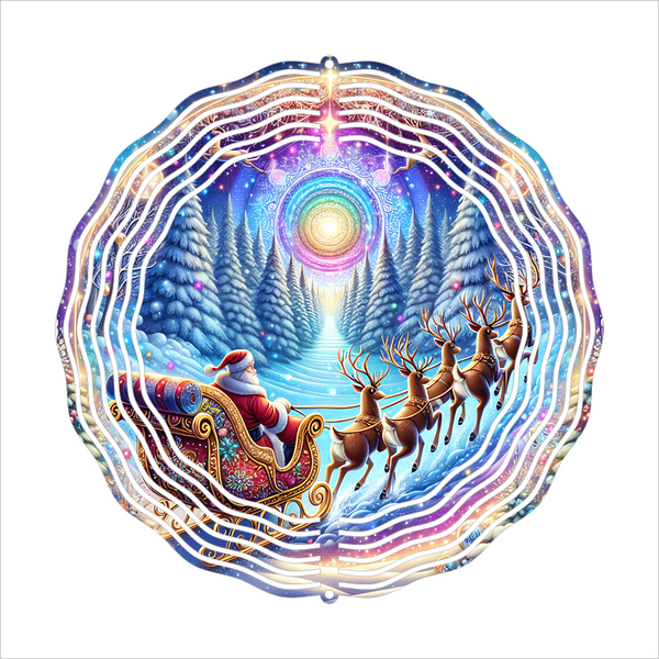 Santa's Sleigh - Wind Spinner - Sublimation Transfers