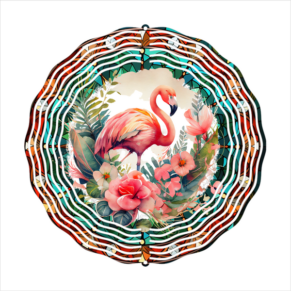 Tropical Flamingo - Wind Spinner - Sublimation Transfers