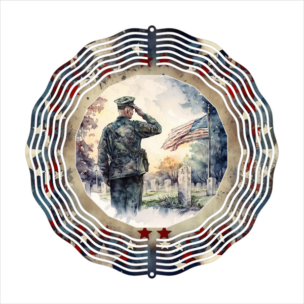 Salute Flag - Wind Spinner - Sublimation Transfers