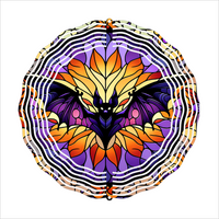 Stained Glass Bat Halloween  - Wind Spinner - Sublimation Transfers