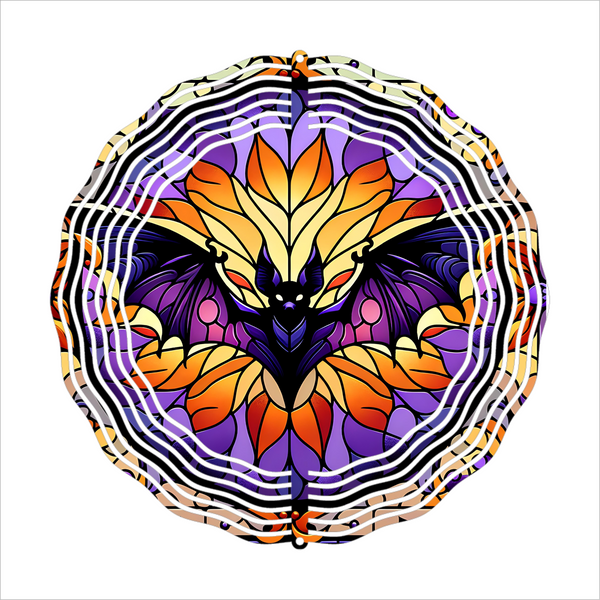 Stained Glass Bat Halloween  - Wind Spinner - Sublimation Transfers