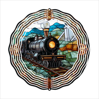 Stained Glass Train - Wind Spinner - Sublimation Transfers