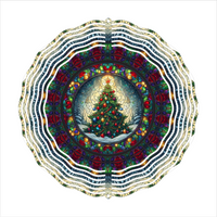 Stained Glass Christmas Tree - Wind Spinner - Sublimation Transfers