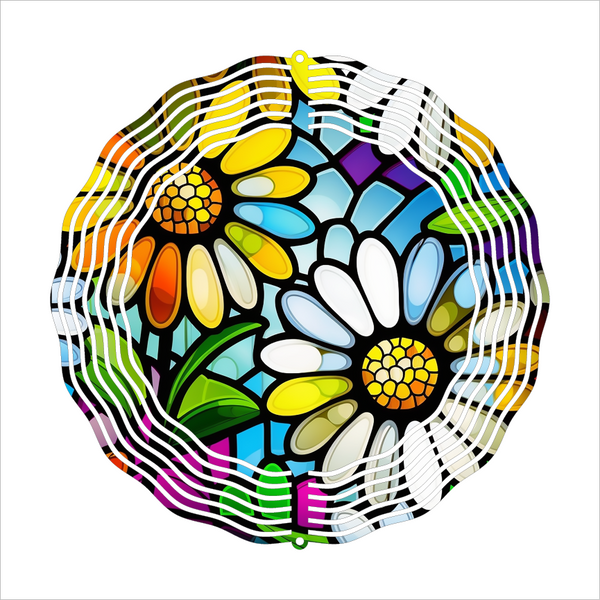 Stained Glass Floral - Wind Spinner - Sublimation Transfers