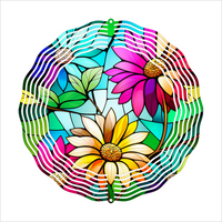 Stained Glass Floral - Wind Spinner - Sublimation Transfers