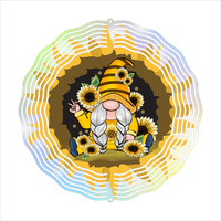 Sunflower Gnome - Wind Spinner - Sublimation Transfers