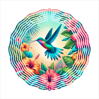 Tropical Hummingbird - Wind Spinner - Sublimation Transfers