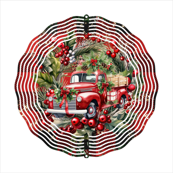 Vintage Red Truck - Wind Spinner - Sublimation Transfers