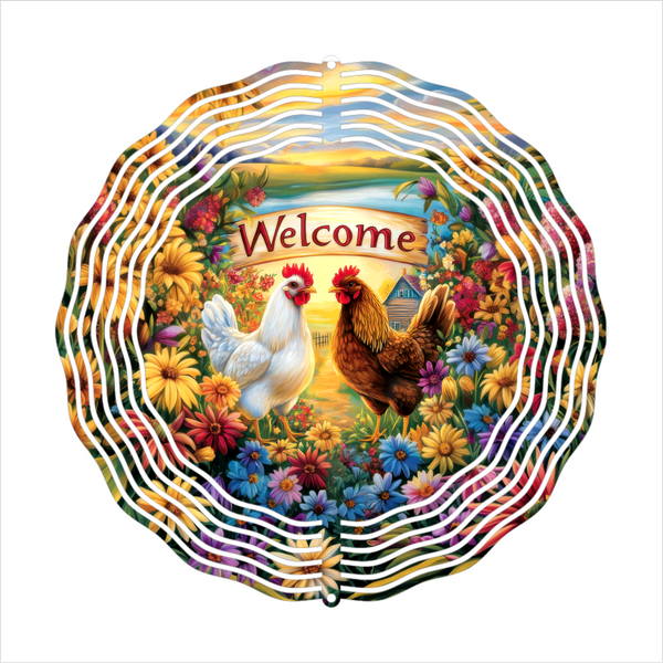 Country Chickens - Wind Spinner - Sublimation Transfers