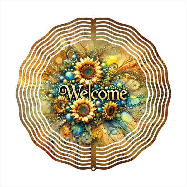 Welcome Sunflowers - Wind Spinner - Sublimation Transfers