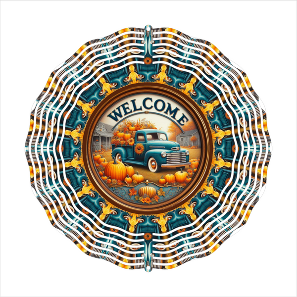 Welcome Autumn Truck - Wind Spinner - Sublimation Transfers