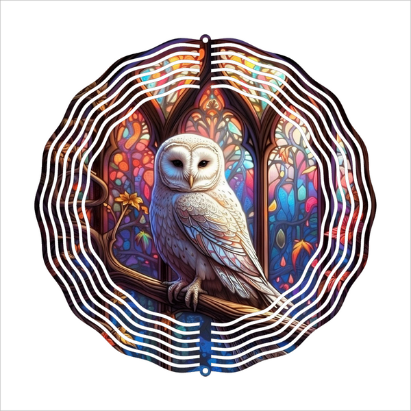 Snow Owl - Wind Spinner - Sublimation Transfers