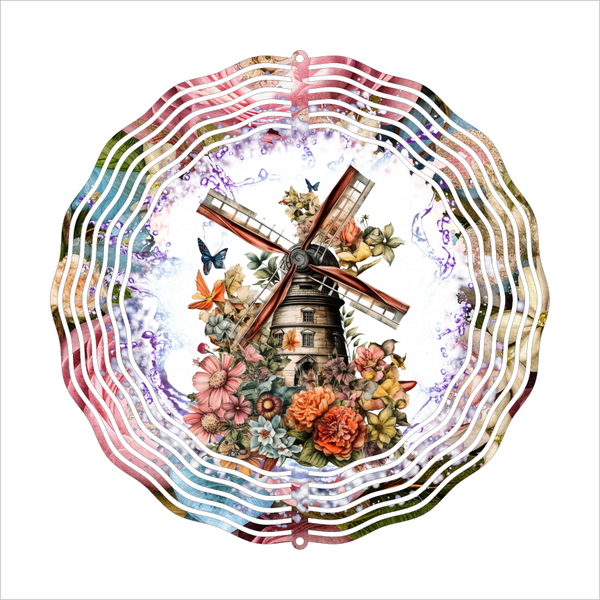 Floral WIndmill - Wind Spinner - Sublimation Transfers