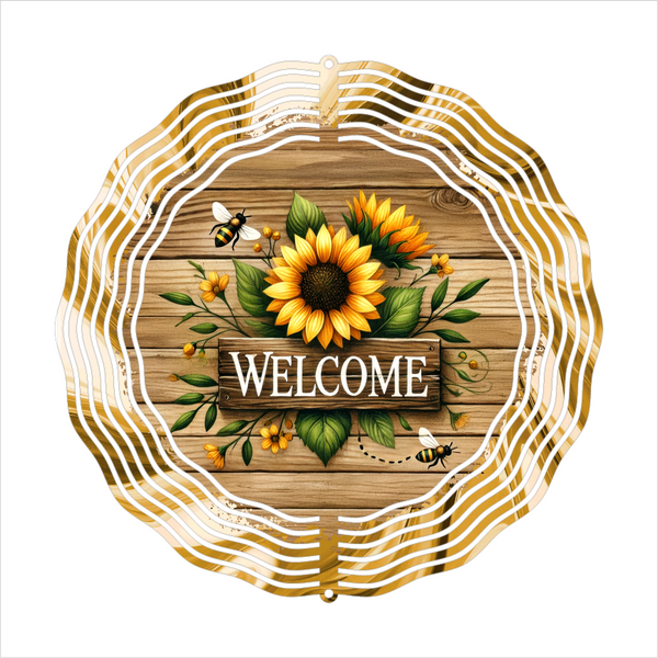 Welcome Sunflowers - Wind Spinner - Sublimation Transfers