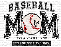 Baseball Mom. Like A Normal Mom Except Much Louder & Prouder - Waterslide, Sublimation Transfers