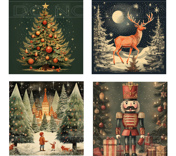 Vintage Christmas - Square Sublimation Sheet