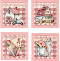 Farm Animals Sheet - for Square Coasters