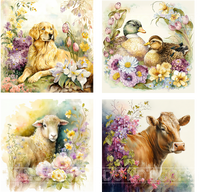 Farm Animals Square Coaster Kit - Includes 4 Coasters