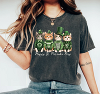 St. Patrick's Cats - Green or White Ink - DTF Transfer