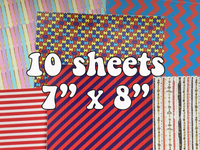 10 sheets - Printed Faux Leather