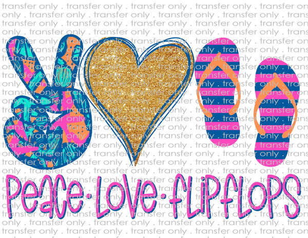 Peace Love Flip Flops - Waterslide, Sublimation Transfers