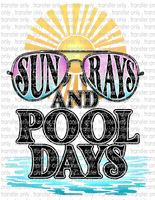 Sun Rays & Pool Days - Waterslide, Sublimation Transfers