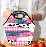 Bandana, Denim & Cow Print - Lunch Tote - Sublimation Transfer